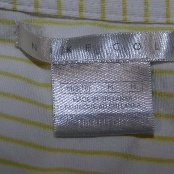 NIKE Golf Dry Fit Womens M White Yellow Polo  Shirt - Picture 2 of 11